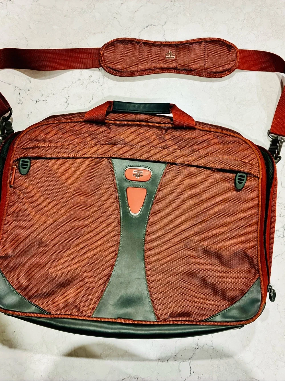 Men's Tumi T-Tech Rust Red Travel Laptop Briefcase -